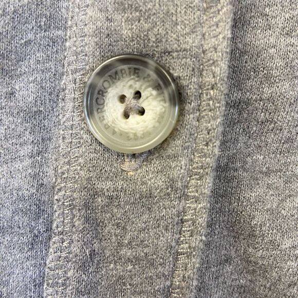 Vintage Abercrombie & Fitch Sweater Collar Gray Jacket with Moose Logo Size M - Picture 13 of 13